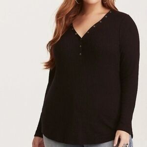 Torrid Snap Front Waffle Henley